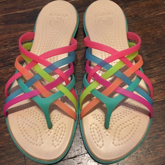 rainbow color sandals womens